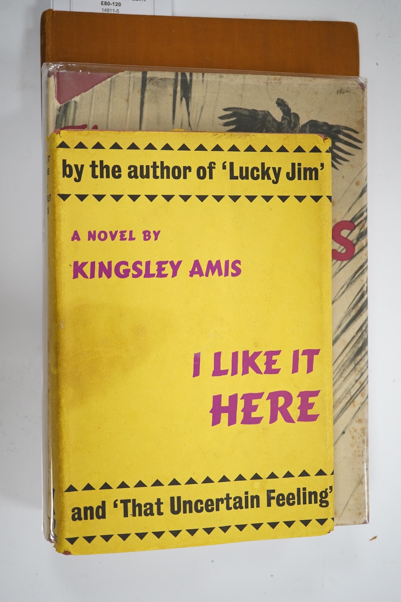 Amis, Kingsley - I Like It Here: a novel. 1st Edition. half title; publisher's cloth and d/wrapper. Victor Gollancz, 1958; Isherwood, Christopher - The Condor and the Cows. 1st Edition.